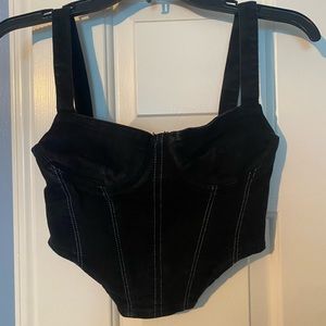 Zara Blue Jean Black Cropped Tank